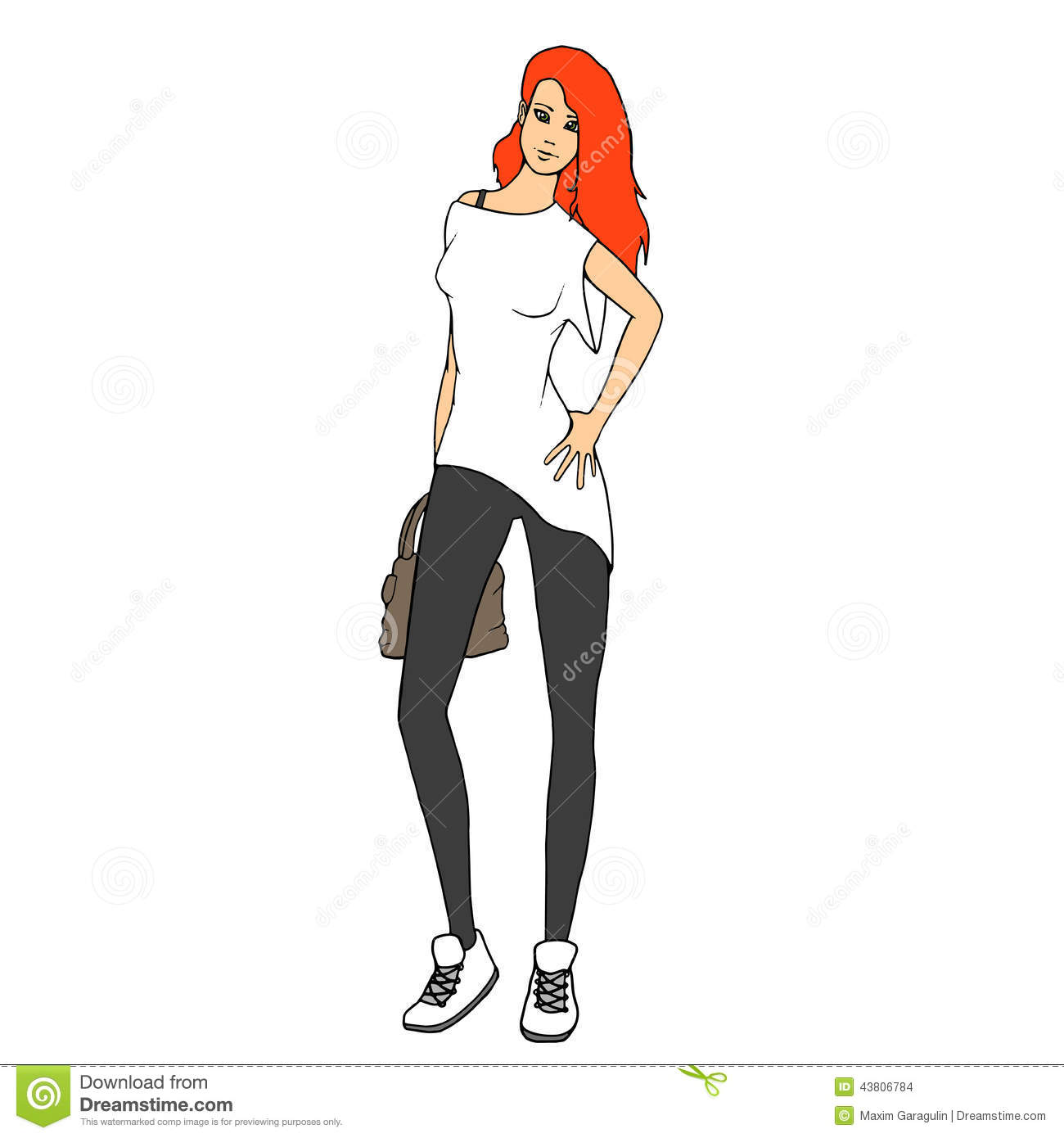 Street Style Fashion Girl Vector