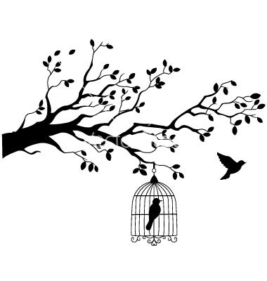 Tree Silhouette with Birds