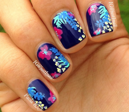 Tropical Flower Nail Art Tutorial Tropical Flower Nail Art Tutorial