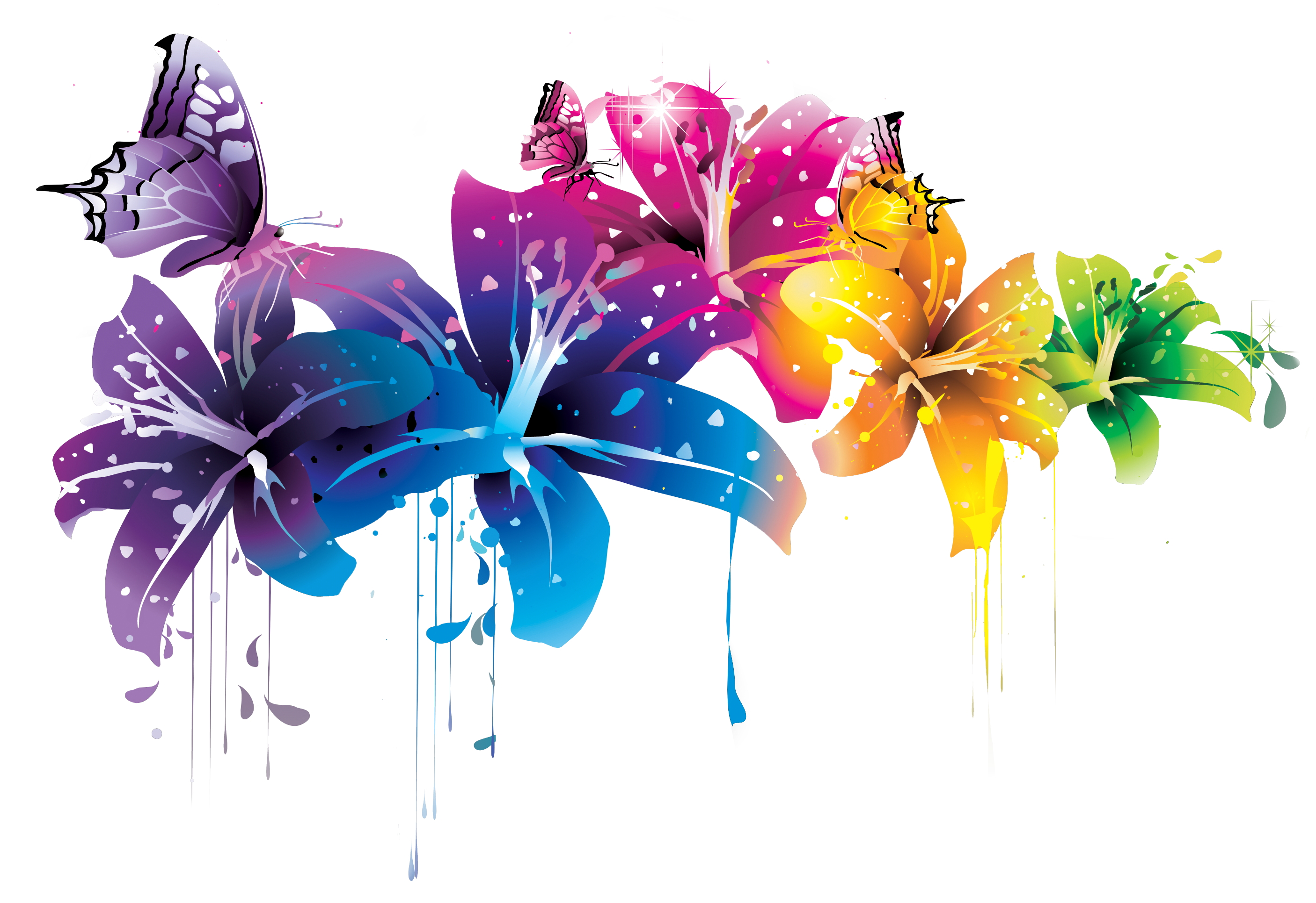 Vector Colorful Flowers