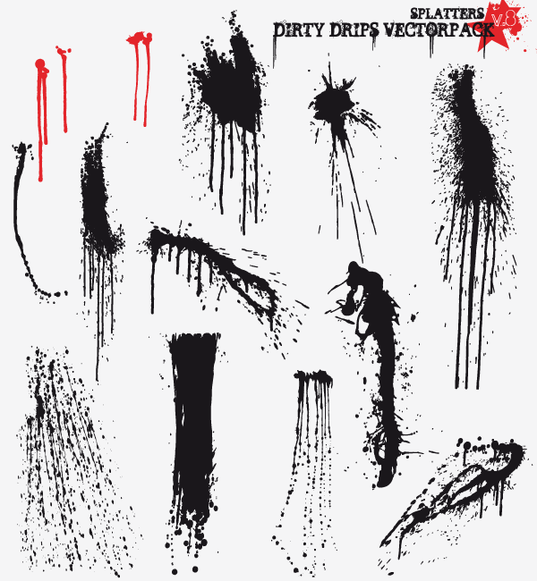 Vector Paint Splatter and Drip