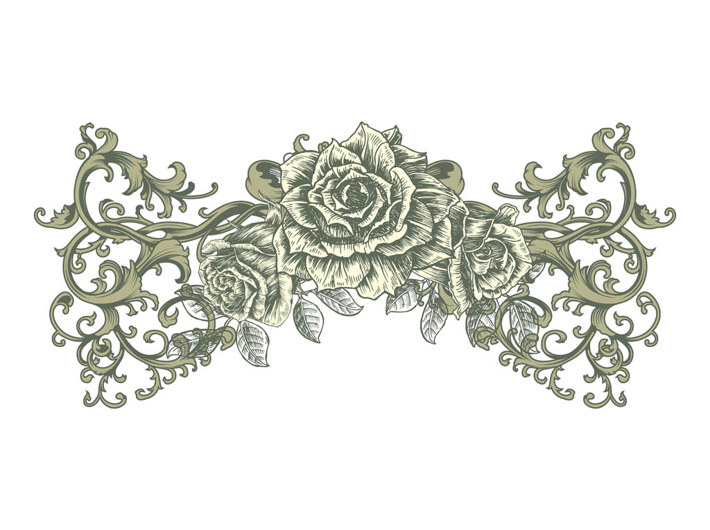 Vector Vintage Roses