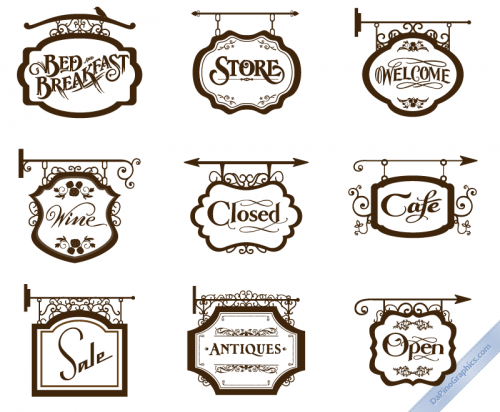 Vector Vintage Store Signs