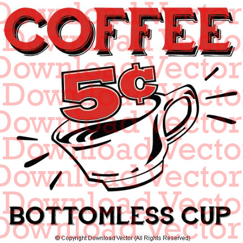 Vintage Coffee Cup Sign