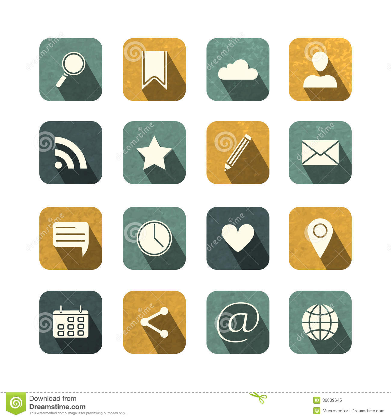 Vintage Social Media Icons