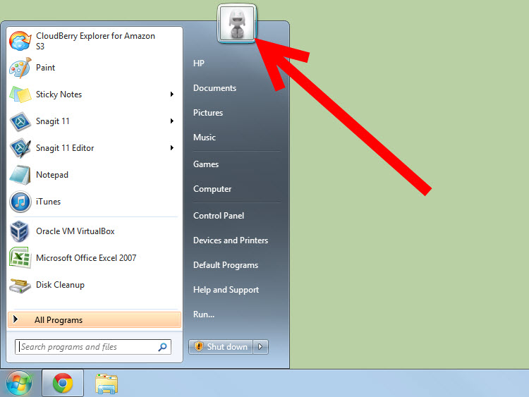 Windows 7 Change User Account Icon