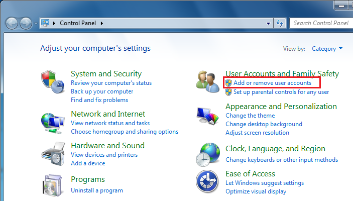 Windows 7 User Account
