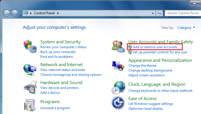 Windows 7 User Account Windows 7 User Account