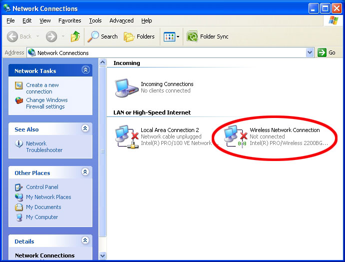 Windows XP Network Connection Icon