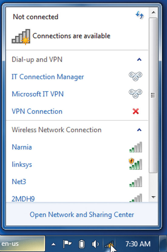 Wireless Network Icon Windows 7