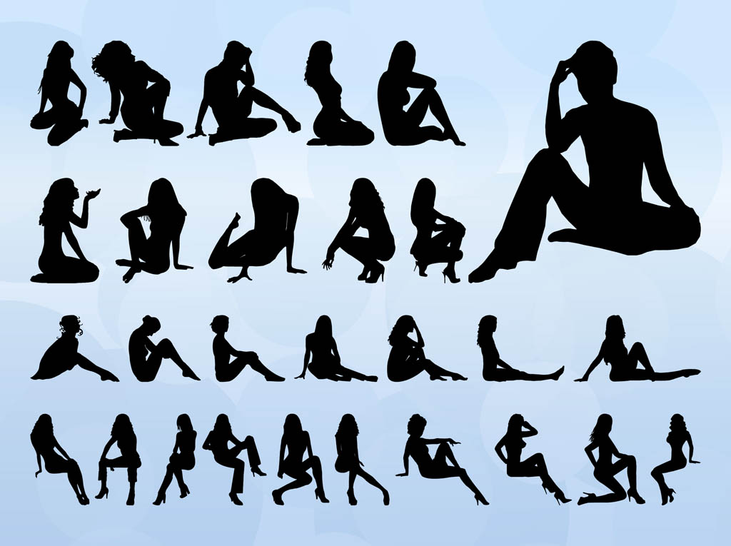 14 Lady Silhouette Vector Art Images