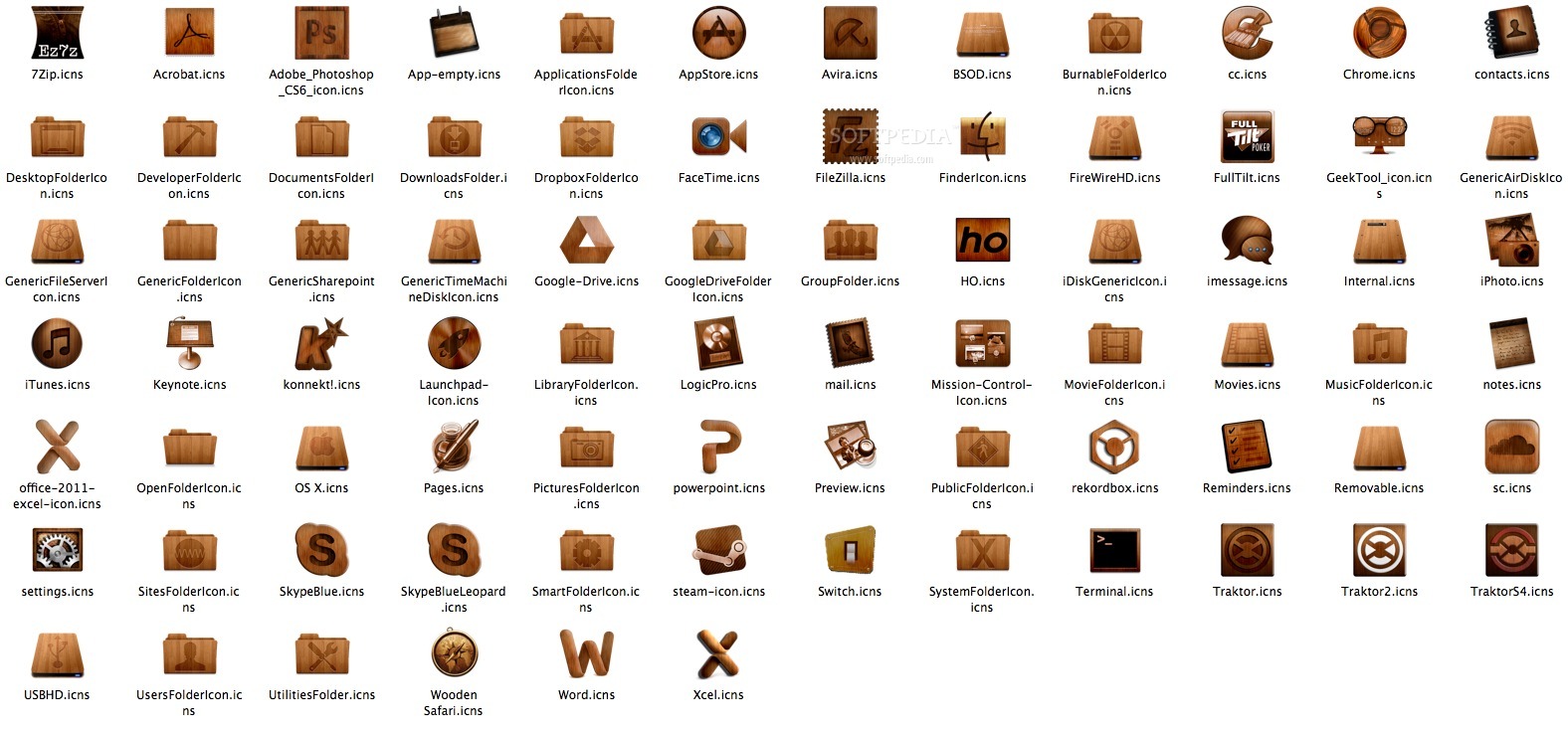 Wooden Computer Icons Wooden Computer Icons