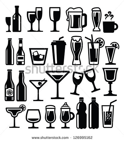 Alcohol Black and White Vector