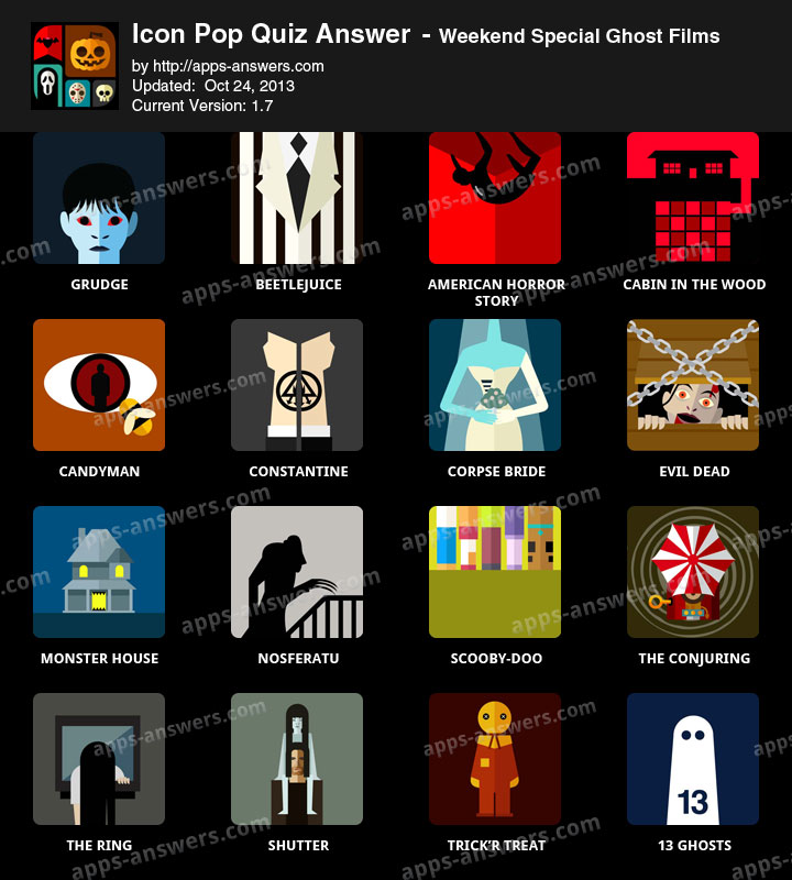 Answers Icon Pop Quiz Ghost Films