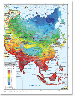 Asia Temperature Map