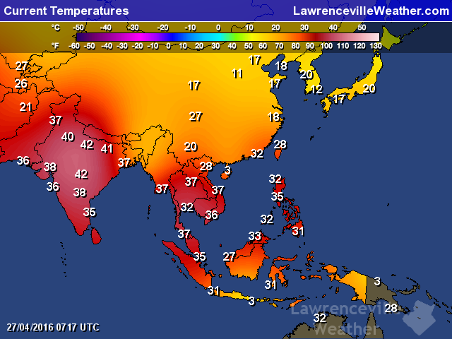 Asia Weather Temperature Maps