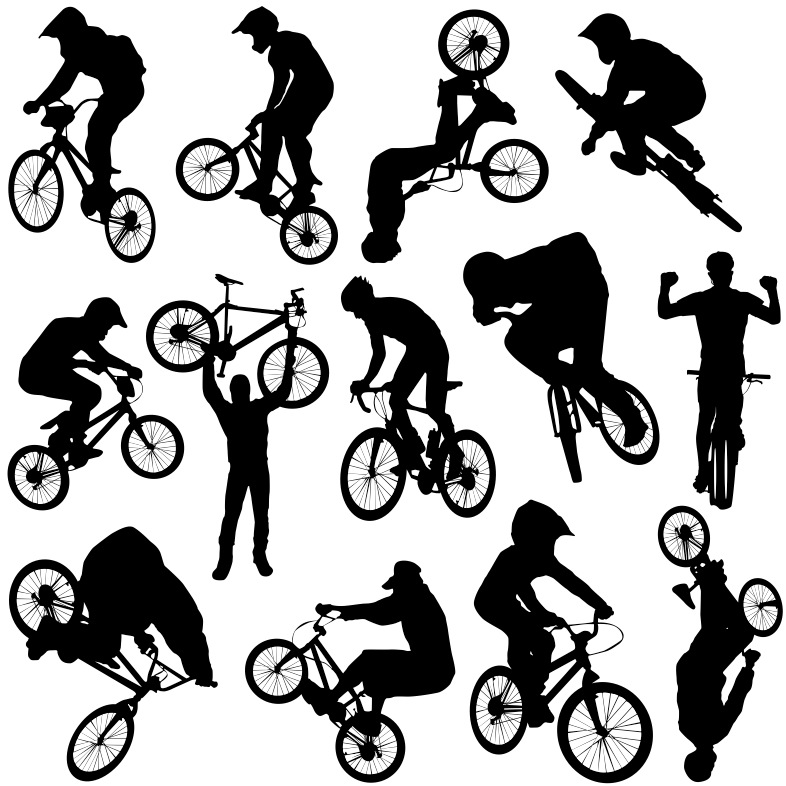 Bike Rider Vector Silhouettes