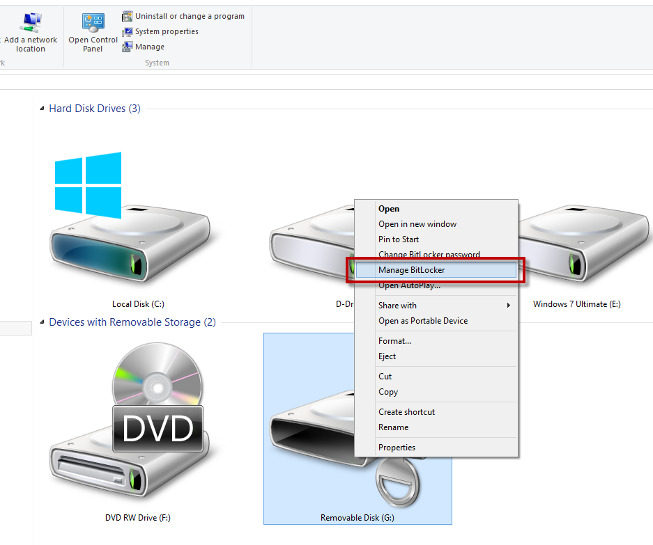 BitLocker Drive Encryption Windows 8