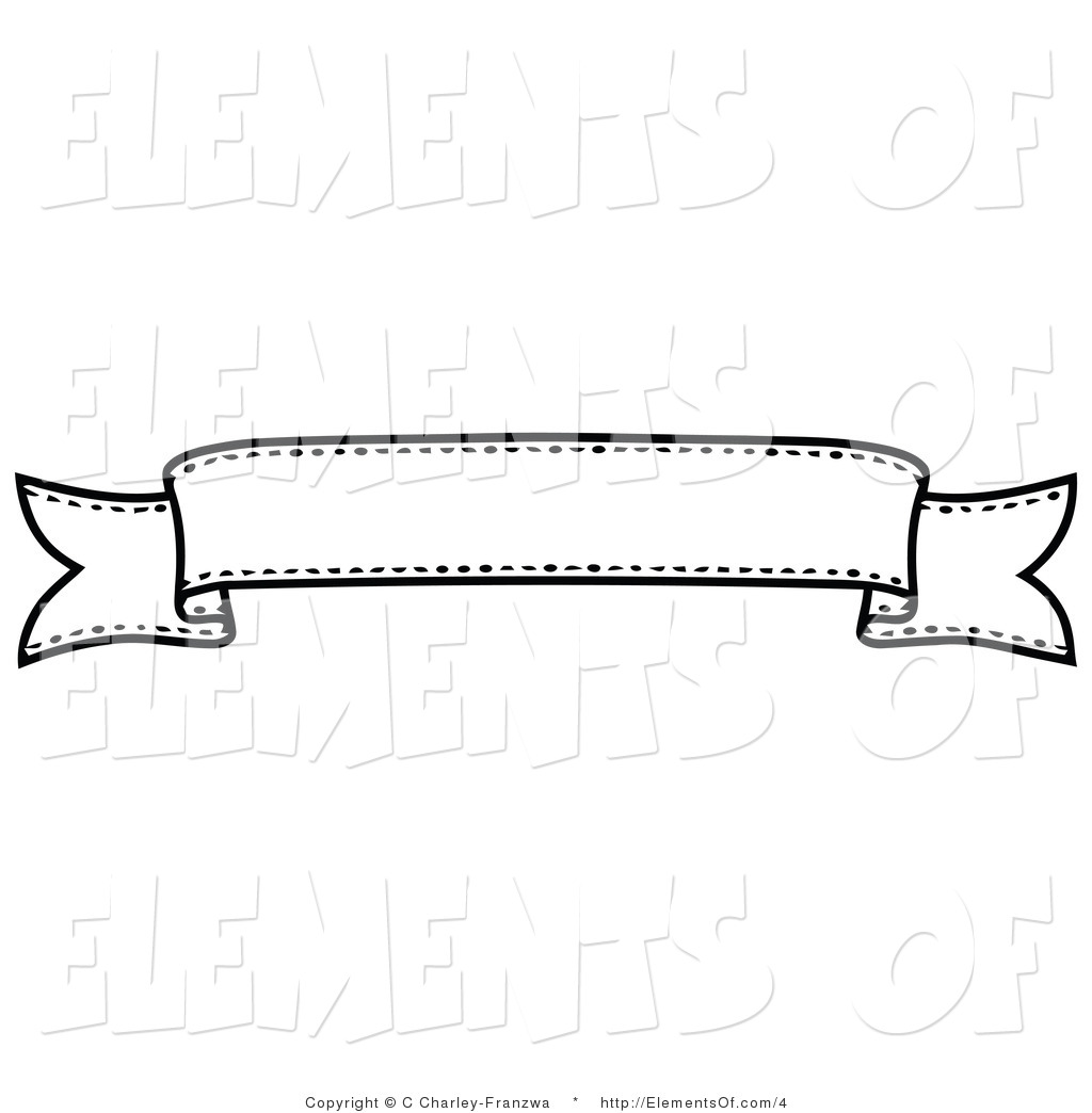 Black and White Banner Clip Art