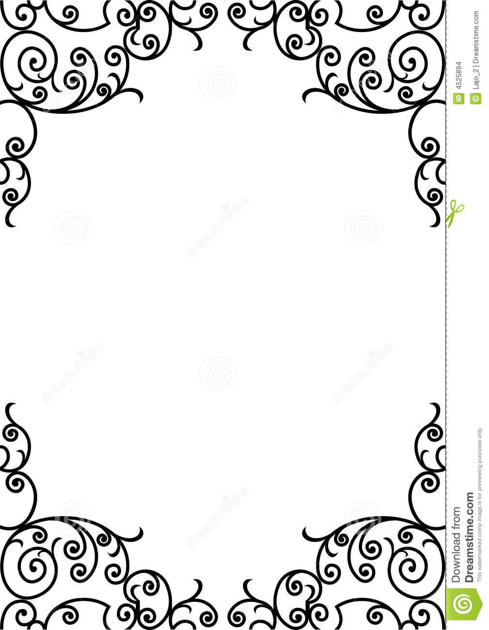 Black and White Decorative Border Paper