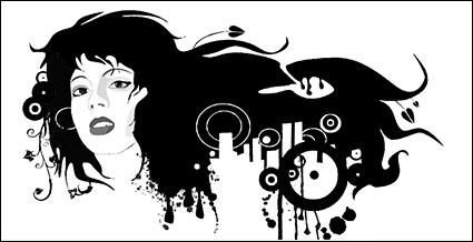 Black and White Vector Portrait Black and White Vector Portrait