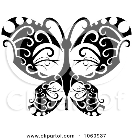 Black White Butterfly Tattoo