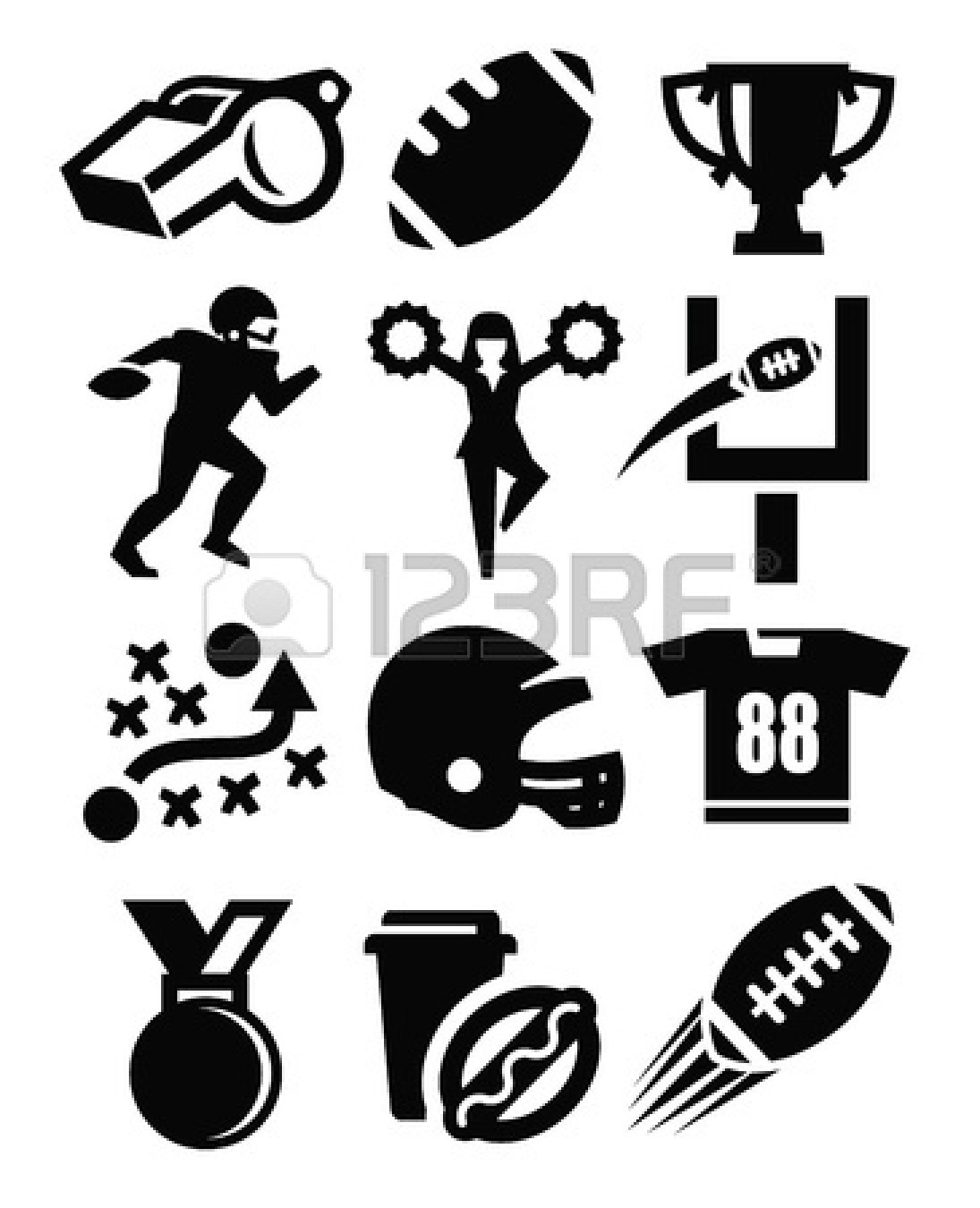 Black White Vector American Football