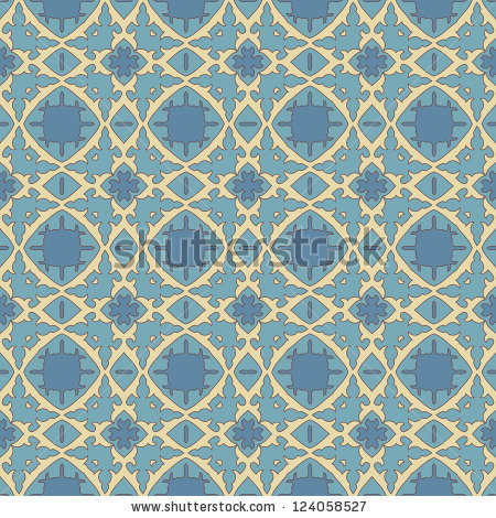 Blue and Brown Damask Wallpaper