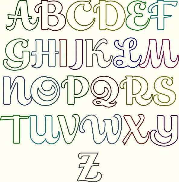 Bubble Letter Cursive Fonts Alphabet