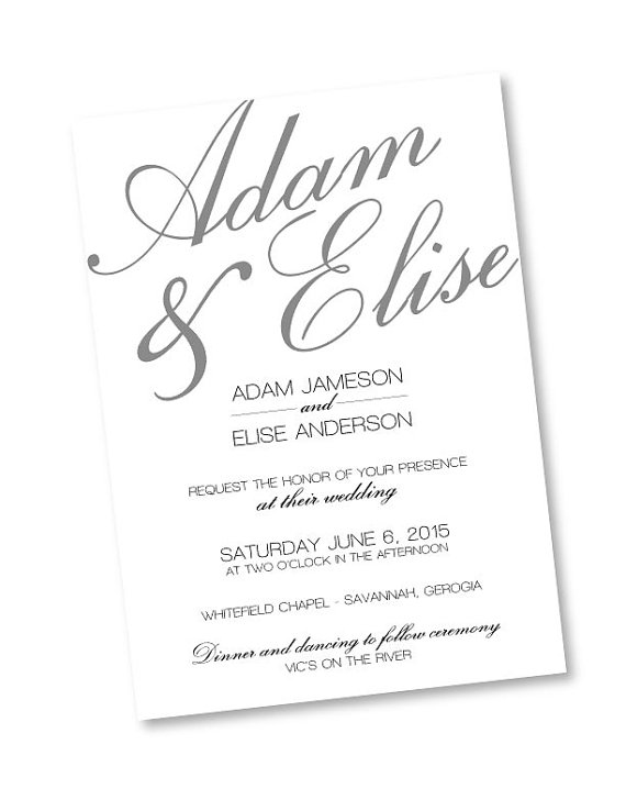 Calligraphy Wedding Invitation Template