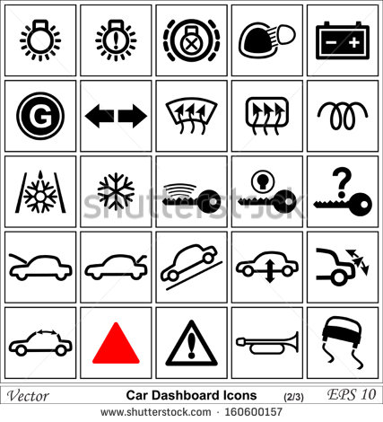 Car Dashboard Symbols Icons