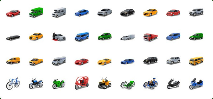 10 Cars Icon 64X64 Images
