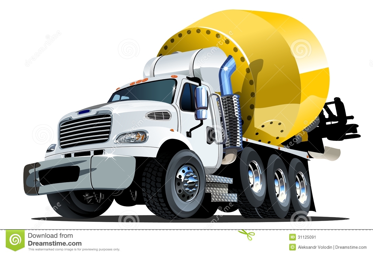 Cartoon Concrete Mixer Truck