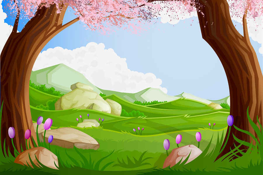 Cartoon Forest Landscape
