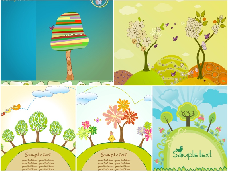 Cartoon Tree Landscape Vector