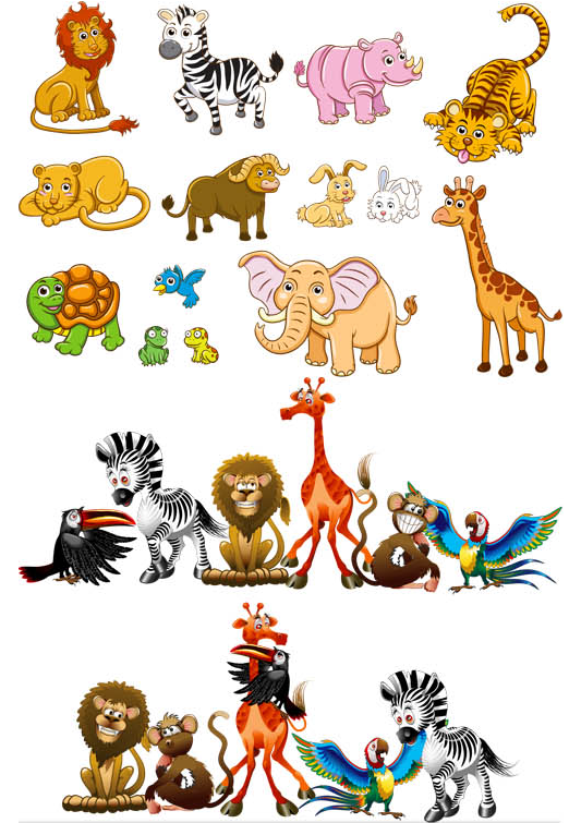 Cartoon Wild Animals Vector