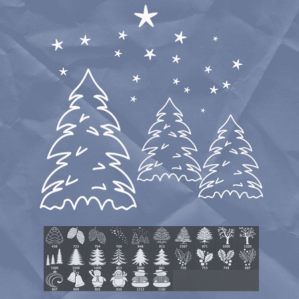 Christmas Tree Photoshop Brushes Free