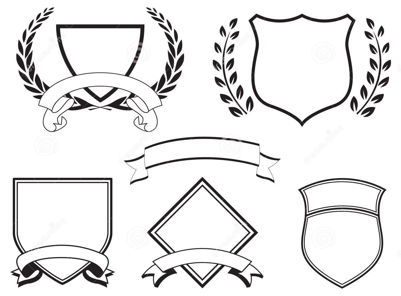 Crest with Blank Banner Clip Art