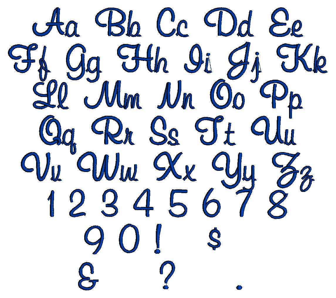 Cursive Font Alphabet Letters