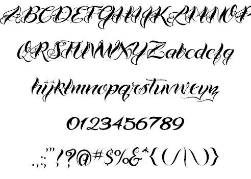 Cursive Tattoo Font Styles
