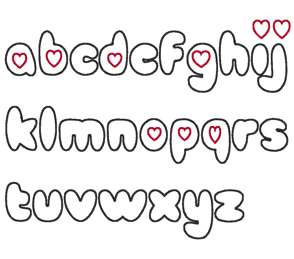 Cute Bubble Letter Fonts Alphabet
