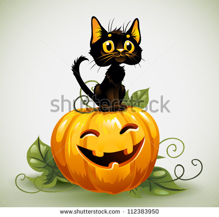 Cute Halloween Pumpkin Black Cats