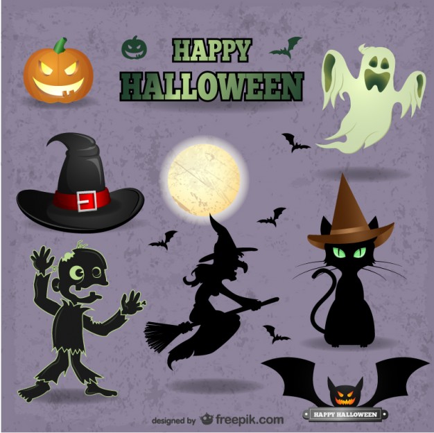 Cute Halloween Vector Free