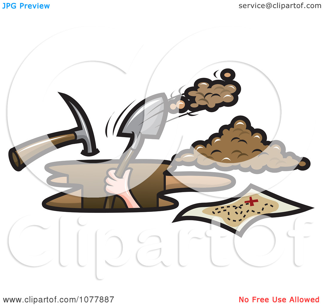 Digging for Treasure Clip Art