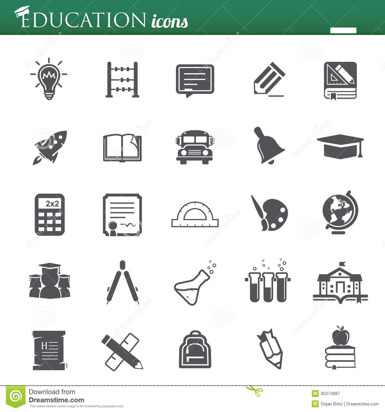 Education Icons Vector Free