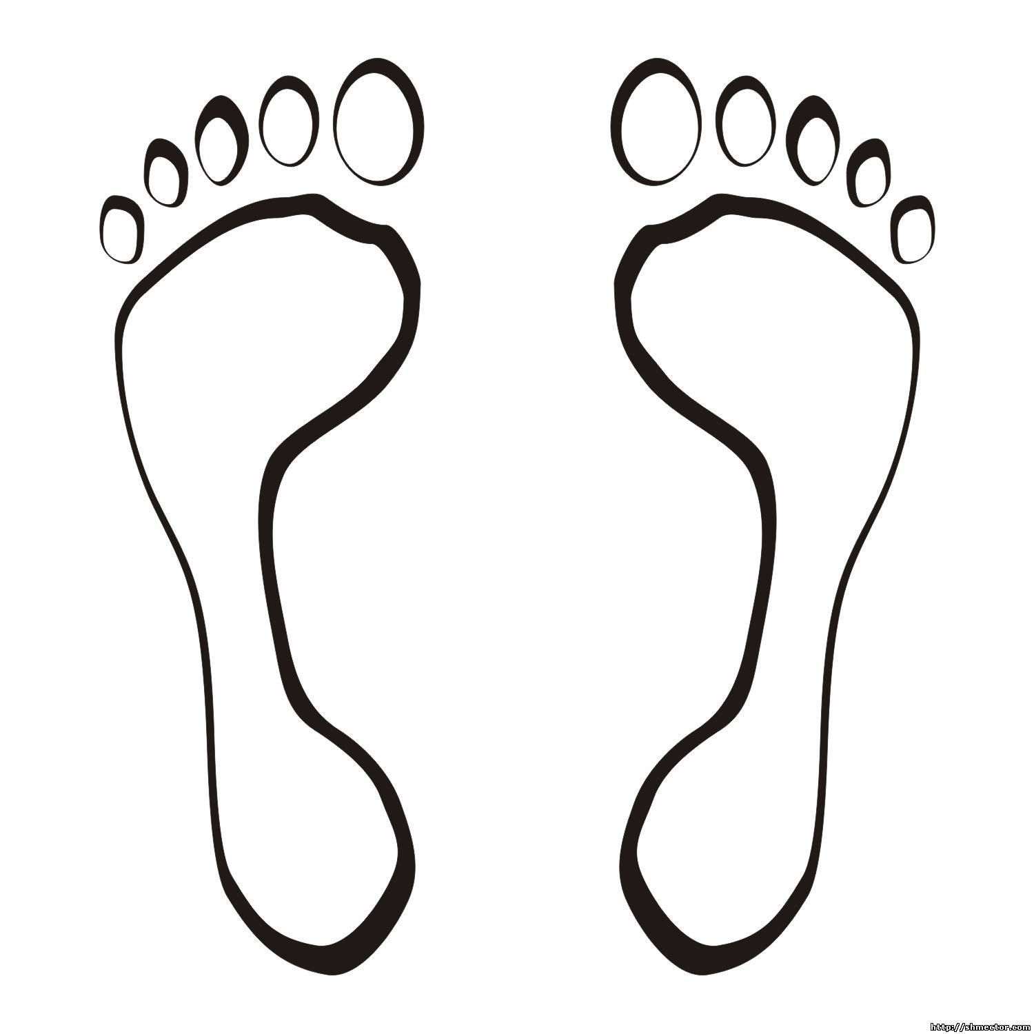 Free Clip Art Black and White Foot