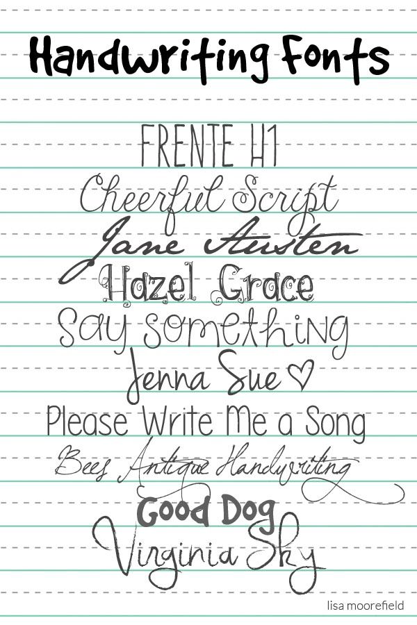 Free Handwriting Fonts