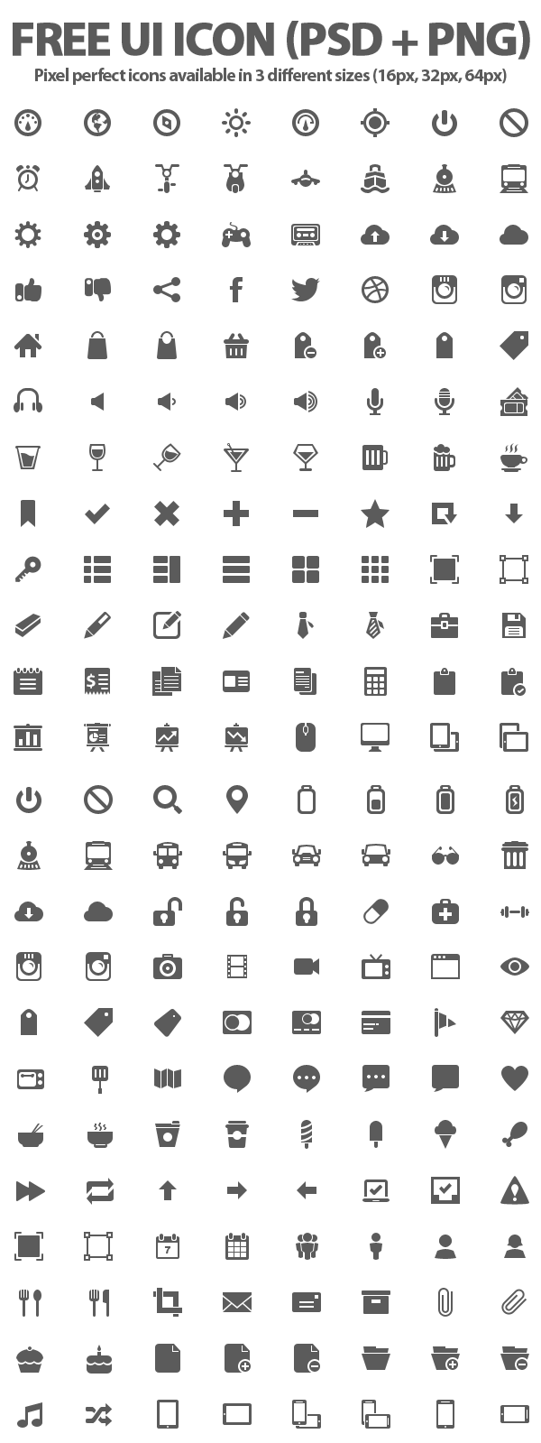 Free UI Icons PSD