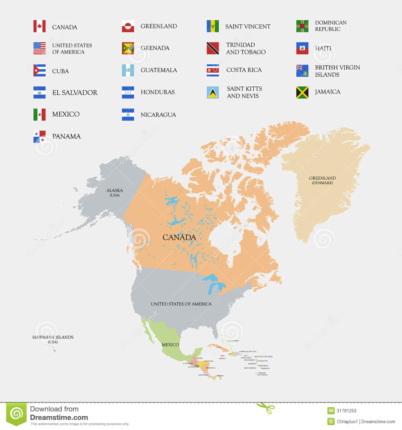 Free Vector Map North America