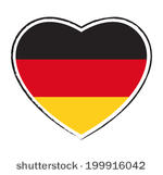 German Flag Heart Shape